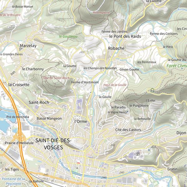 Plan cartographique de Secteur de pêche de Saint-Dié-des-Vosges