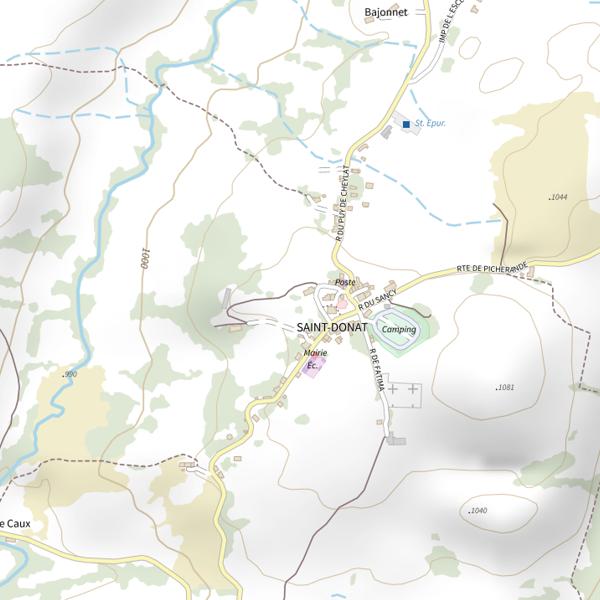 Plan cartographique de Secteur de pêche de Saint-Donat
