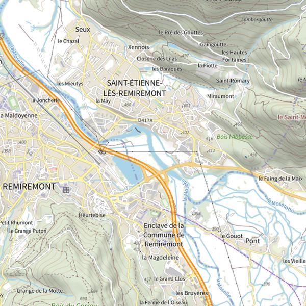 Plan cartographique de Secteur de pêche de Saint-Étienne-lès-Remiremont