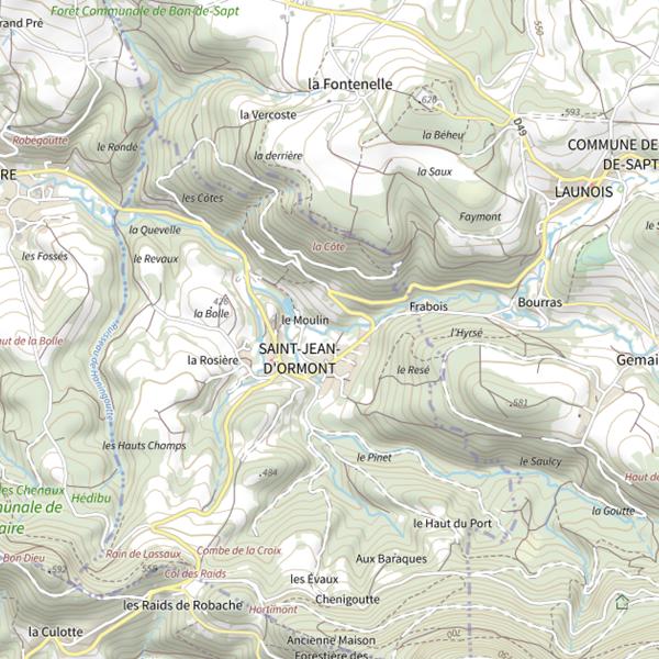 Plan cartographique de Secteur de pêche de Saint-Jean-d'Ormont