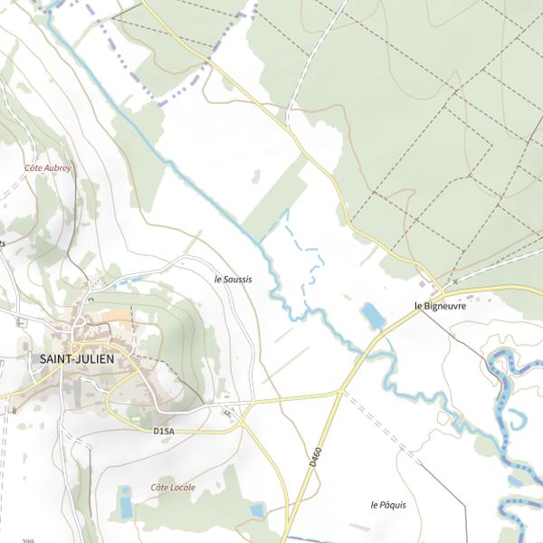 Plan cartographique de Secteur de pêche de Saint-Julien