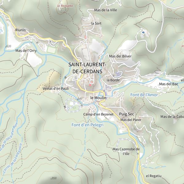 Plan cartographique de Secteur de pêche de Saint-Laurent-de-Cerdans