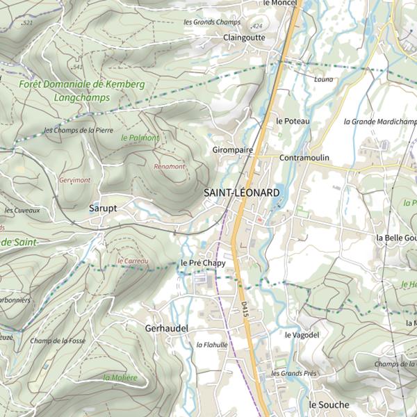 Plan cartographique de Secteur de pêche de Saint-Léonard