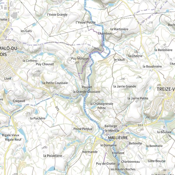 Plan cartographique de Secteur de pêche de Saint-Malô-du-Bois
