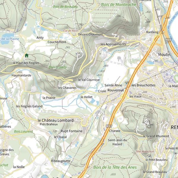 Plan cartographique de Secteur de pêche de Saint-Nabord