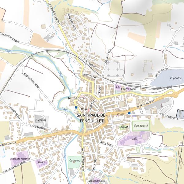 Plan cartographique de Secteur de pêche de Saint-Paul-de-Fenouillet