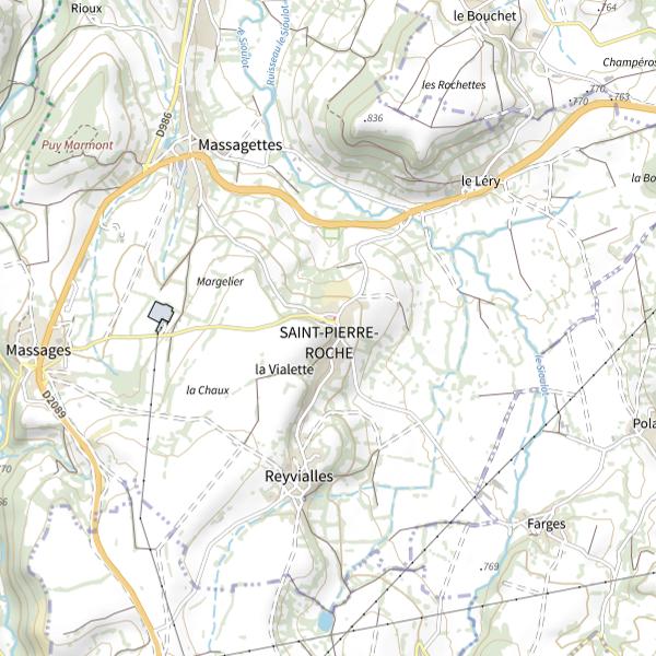 Plan cartographique de Secteur de pêche de Saint-Pierre-Roche
