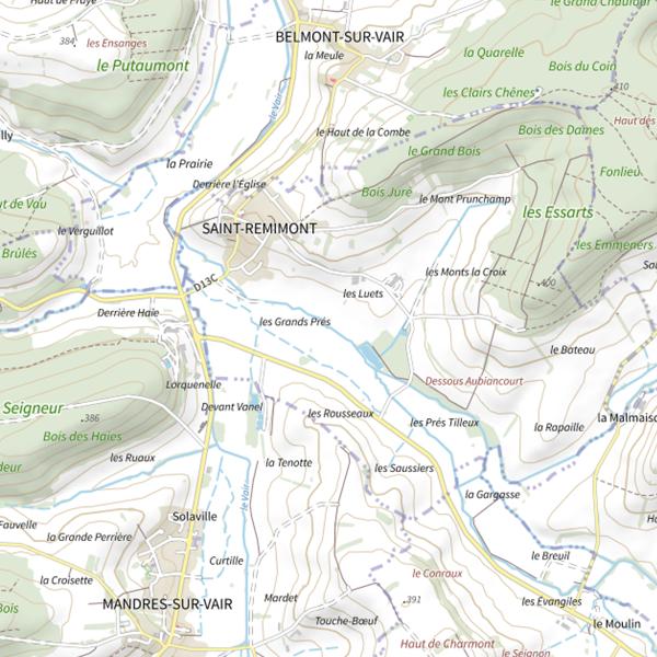 Plan cartographique de Secteur de pêche de Saint-Remimont