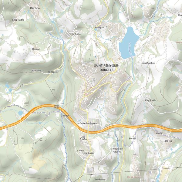 Plan cartographique de Secteur de pêche de Saint-Rémy-sur-Durolle