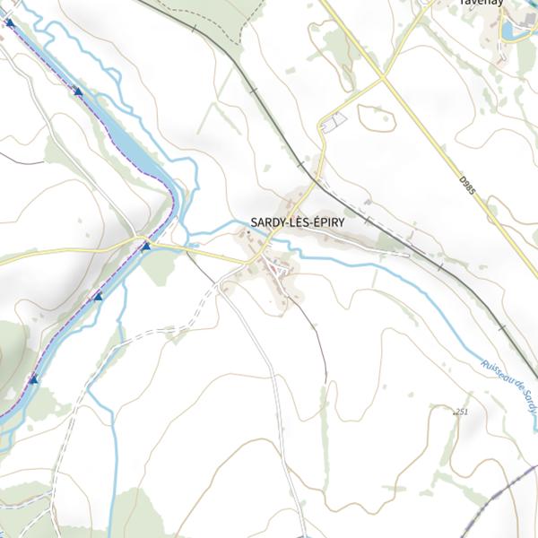 Plan cartographique de Secteur de pêche de Sardy-lès-Épiry