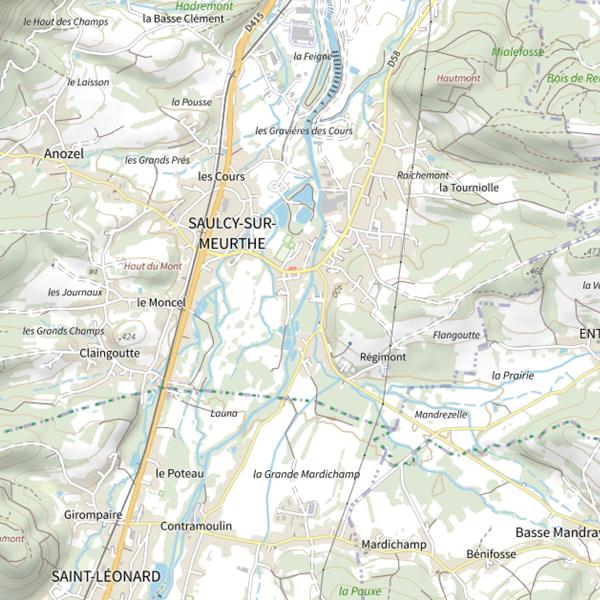 Plan cartographique de Secteur de pêche de Saulcy-sur-Meurthe