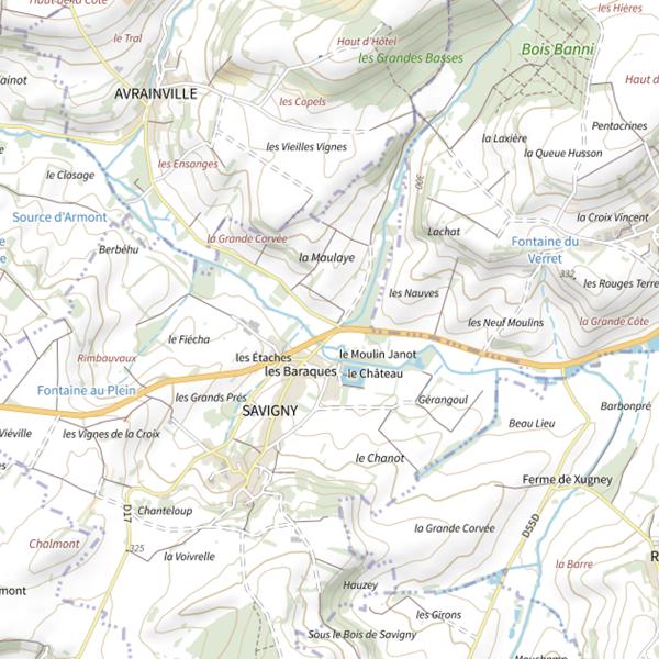 Plan cartographique de Secteur de pêche de Savigny