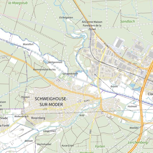 Plan cartographique de Secteur de pêche de Schweighouse-sur-Moder