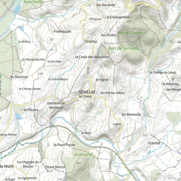 Plan cartographique de Secteur de pêche de Sémelay