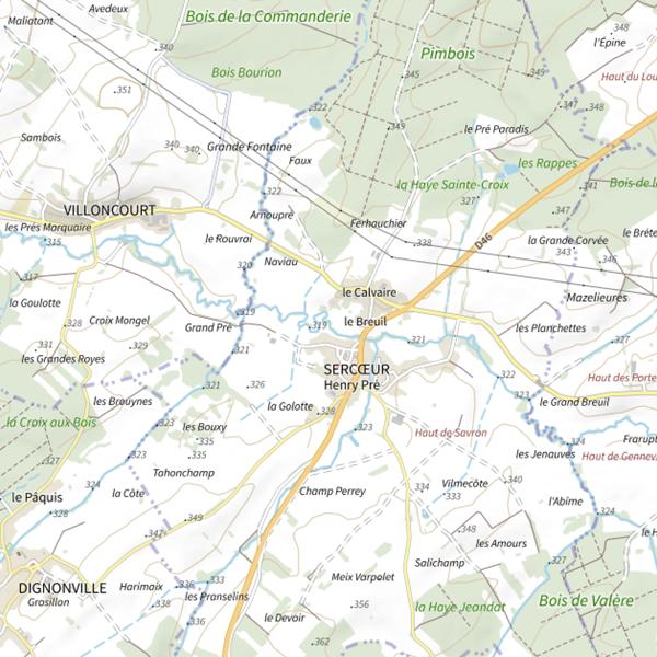 Plan cartographique de Secteur de pêche de Sercœur