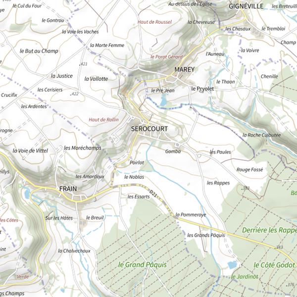 Plan cartographique de Secteur de pêche de Serocourt