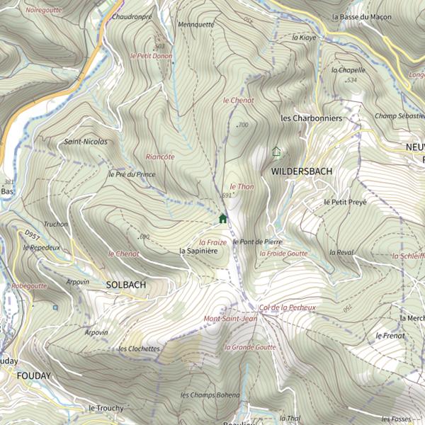 Plan cartographique de Secteur de pêche de Solbach