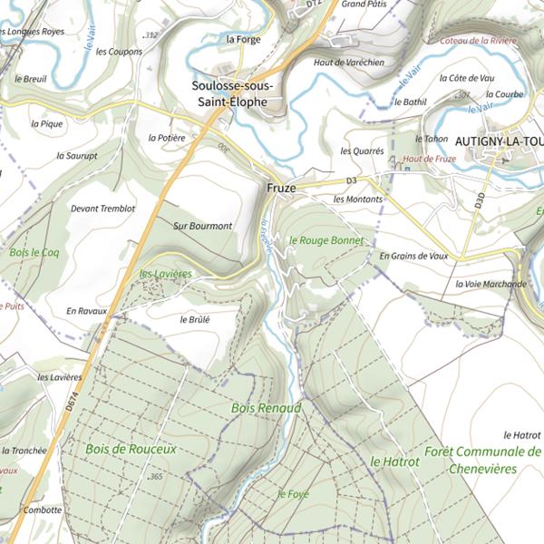 Plan cartographique de Secteur de pêche de Soulosse-sous-Saint-Élophe