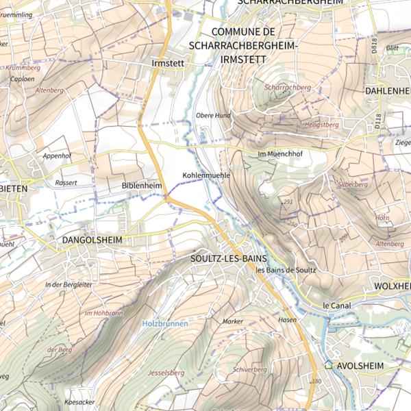 Plan cartographique de Secteur de pêche de Soultz-les-Bains