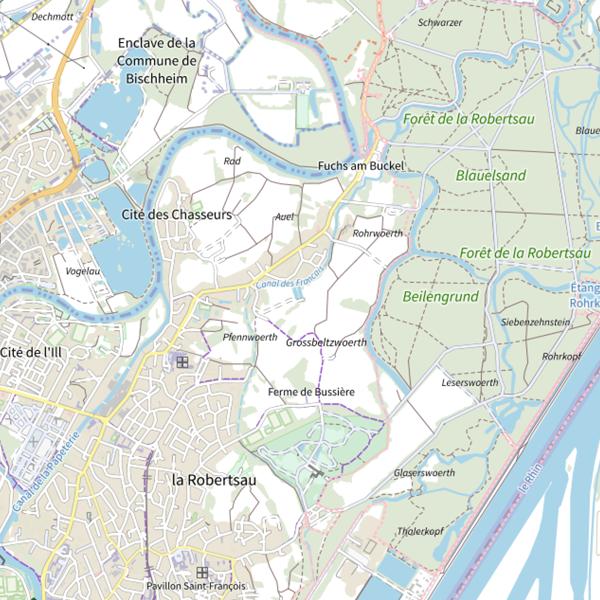 Plan cartographique de Secteur de pêche de Strasbourg
