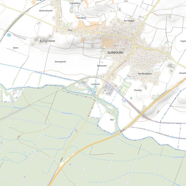 Plan cartographique de Secteur de pêche de Surbourg