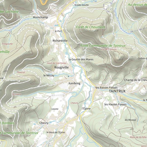 Plan cartographique de Secteur de pêche de Taintrux