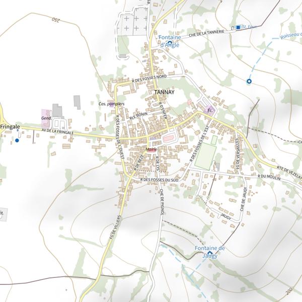Plan cartographique de Secteur de pêche de Tannay