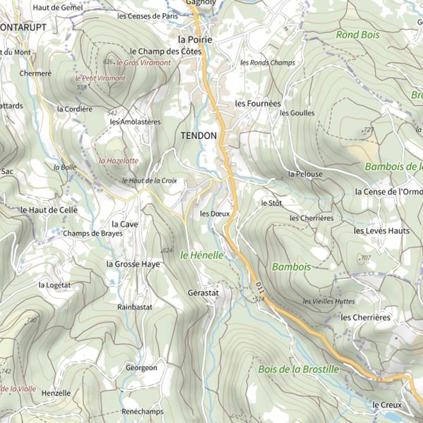 Plan cartographique de Secteur de pêche de Tendon