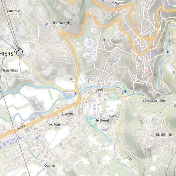 Plan cartographique de Secteur de pêche de Thiers