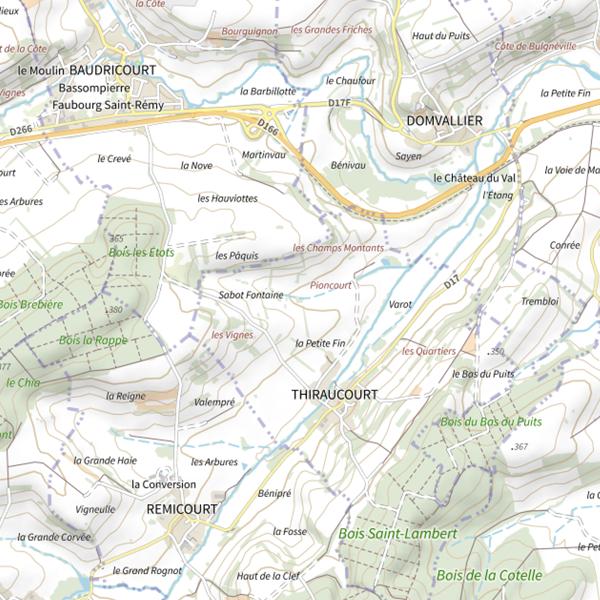 Plan cartographique de Secteur de pêche de Thiraucourt