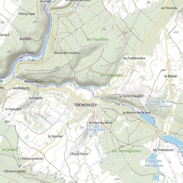 Plan cartographique de Secteur de pêche de Trémonzey
