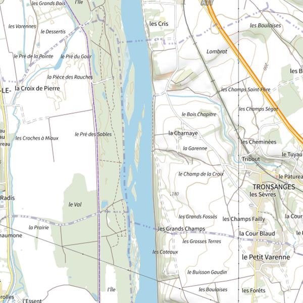 Plan cartographique de Secteur de pêche de Tronsanges