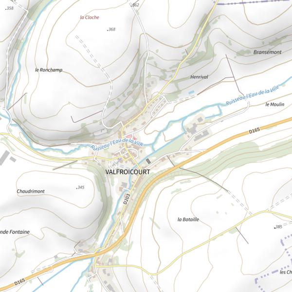 Plan cartographique de Secteur de pêche de Valfroicourt