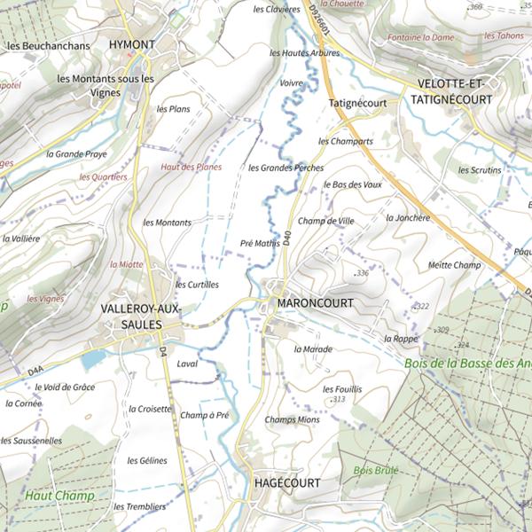 Plan cartographique de Secteur de pêche de Valleroy-aux-Saules