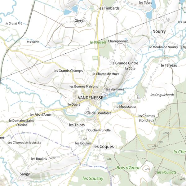 Plan cartographique de Secteur de pêche de Vandenesse