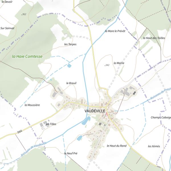 Plan cartographique de Secteur de pêche de Vaudéville