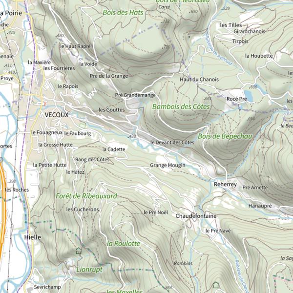 Plan cartographique de Secteur de pêche de Vecoux