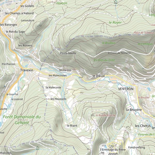 Plan cartographique de Secteur de pêche de Ventron