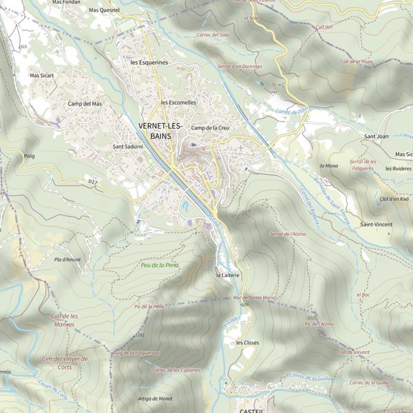 Plan cartographique de Secteur de pêche de Vernet-les-Bains