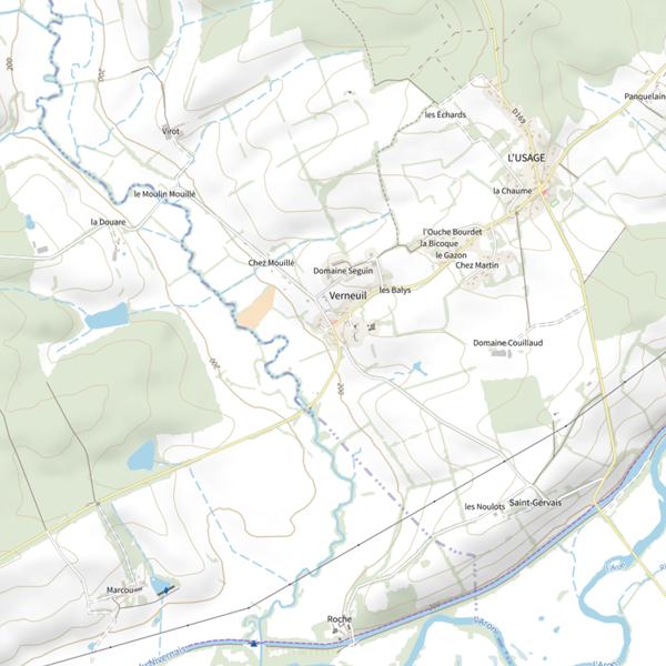 Plan cartographique de Secteur de pêche de Verneuil
