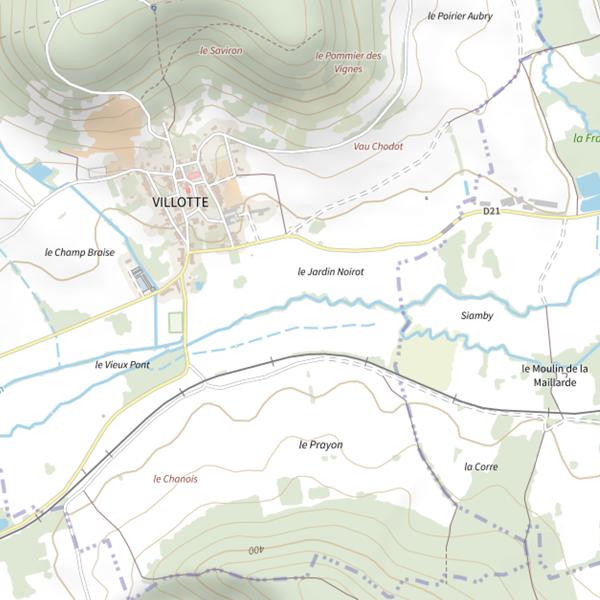 Plan cartographique de Secteur de pêche de Villotte