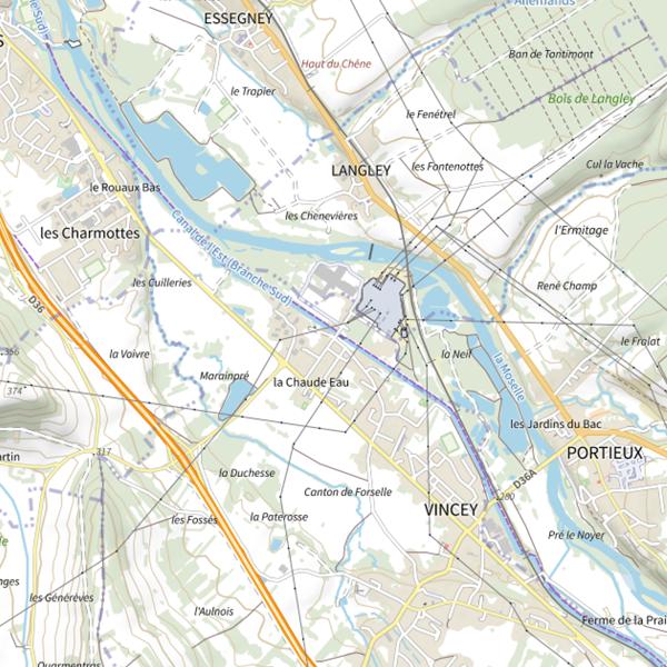Plan cartographique de Secteur de pêche de Vincey