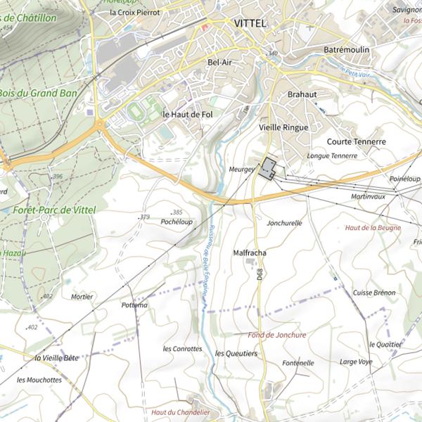 Plan cartographique de Secteur de pêche de Vittel
