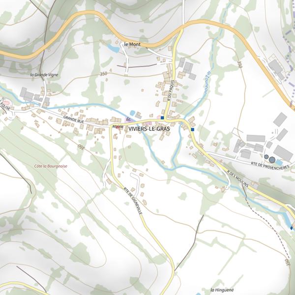 Plan cartographique de Secteur de pêche de Viviers-le-Gras