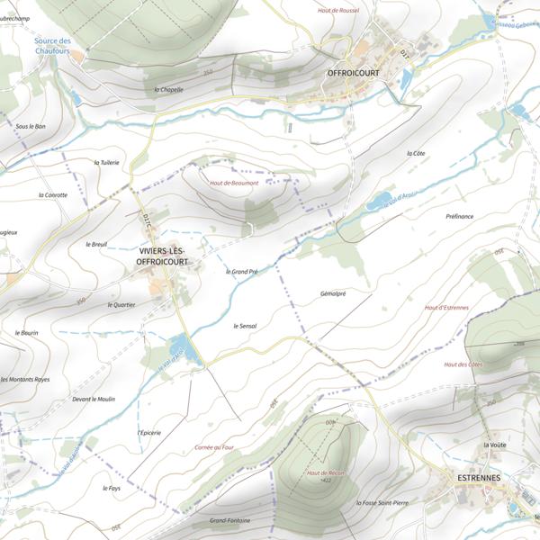 Plan cartographique de Secteur de pêche de Viviers-lès-Offroicourt