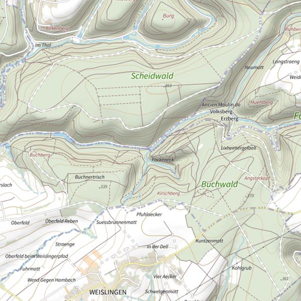 Plan cartographique de Secteur de pêche de Volksberg