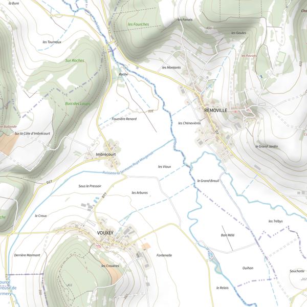 Plan cartographique de Secteur de pêche de Vouxey