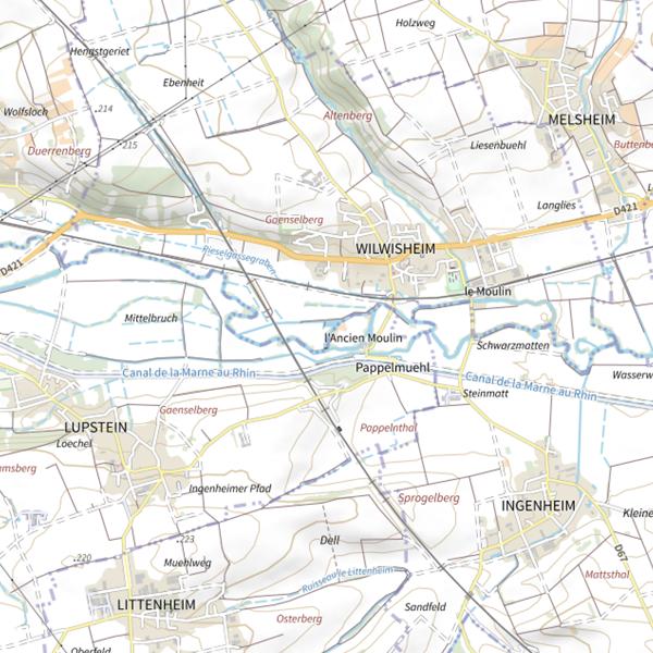 Plan cartographique de Secteur de pêche de Wilwisheim