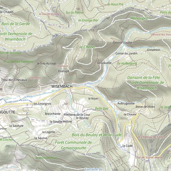 Plan cartographique de Secteur de pêche de Wisembach