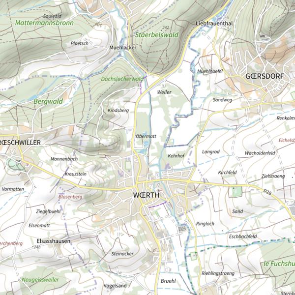 Plan cartographique de Secteur de pêche de Wœrth